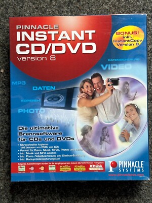 Software Pinnacle Instant CD/DVD Version 8 in Big Box mit Handbuch OVP