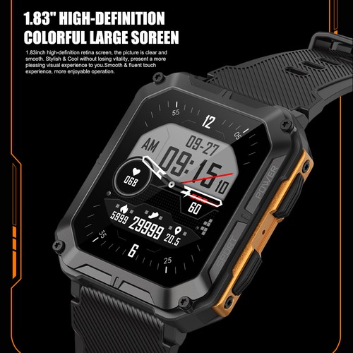 Man Sports Outdoor Waterproof Smart Watch For Rugged Tactical Fitness Tracker US - Picture 12 of 20