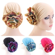 Muslim Women Flower Turban Chemo Cap Hijab Hair Loss Bonnet Hat Headwear Wrap