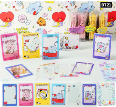 BTS BT21 PHOTOCARD FRAME SET (10) + Decor Stickers Line Friends +