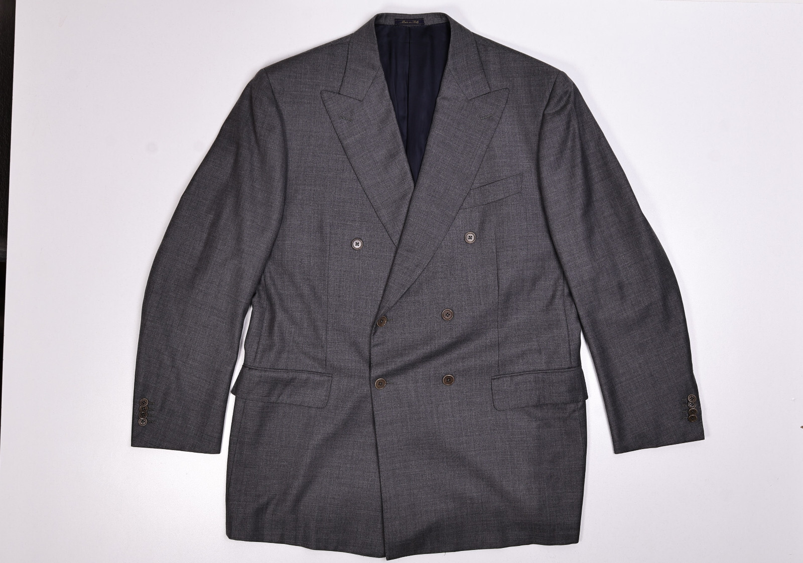 JAY KOS Solid Gray Wool Mens Blazer Double Breast… - image 2