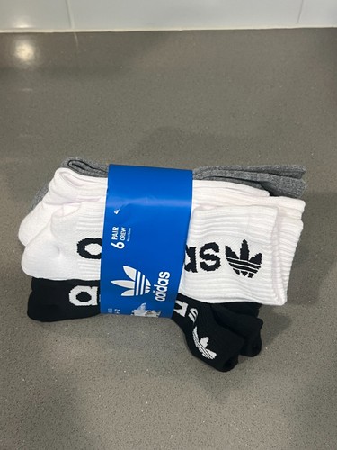NUEVO 6 PARES DE CALCETINES ACOLCHADOS ADIDAS PARA HOMBRE TALLA 6-12 BLANCO/NEGRO/GRIS - Imagen 4 de 7