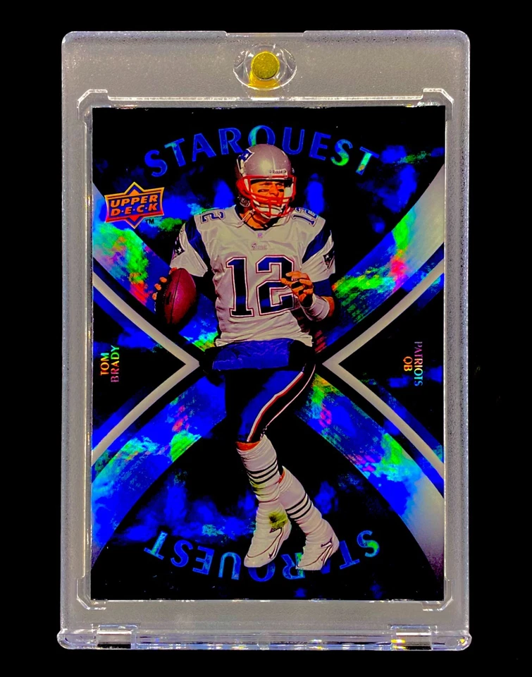 Tarjeta TOM BRADY BLUE REFRACTOR SP Insert Holo Upper Deck Rara 2008 Early Year Foto 2 de 4