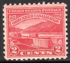US Stamp Scott #681, 2c, Ohio River Canalization Issue, VF, OG, MNH