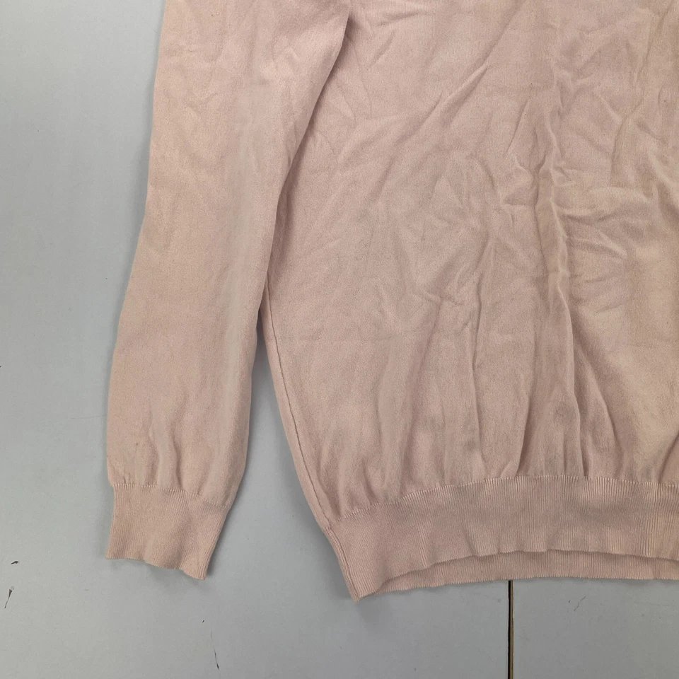 Maglione French Connection piccolo rosa da uomo girocollo misto cotone leggero - Immagine 2 di 4