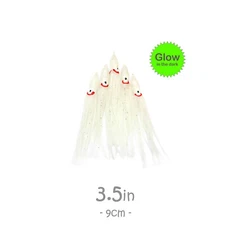 Fish WOW!® Fishing 3.5" 9cm Squid Skirt Octopus Hoochies lot Glow in the Dark