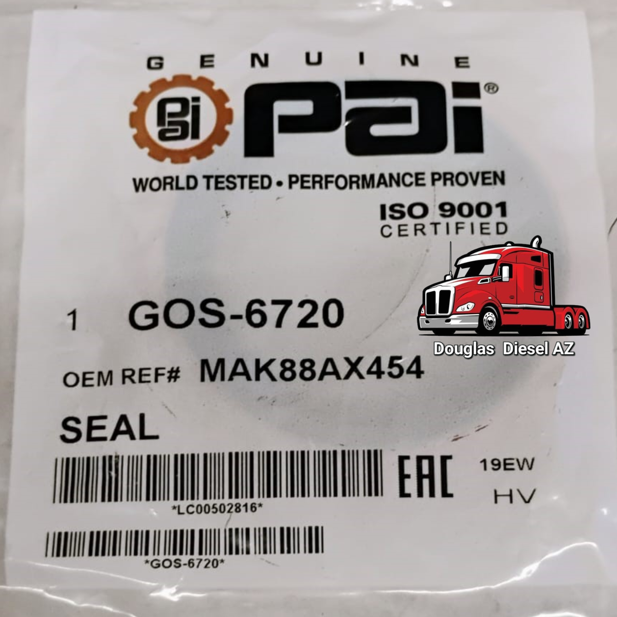INPUT SHAFT SEAL for Mack Trans. PAI # GOS-6720 Ref INPUT SHAFT SEAL for Mack Trans. PAI # GOS-6720 Ref