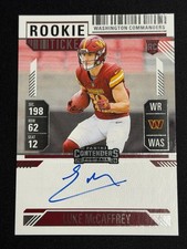 2024 Panini Contenders Rookie Ticket On Card Auto #121 Luke McCaffrey. rookie card picture