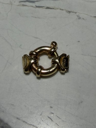 14k Yellow Gold Jumbo Spring Ring Clasp With Chain Ends Pre Owned