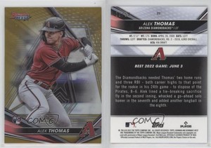 2022 Bowman's Best Gold Refractor /50 Alek Thomas #22 Rookie RC