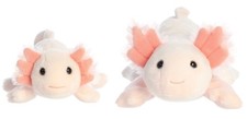 Set of 2 AXOLOTL Flopsie and Mini Flopsie Stuffed Animal Plush by Aurora