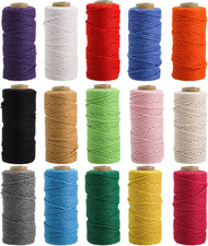 15 Rolls Macrame Cord, 3Mm X 480 Yards Natural Cotton Macrame Rope, 4-Str