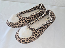 Floopi Slippers Women Cozy Memory Foam Indoor Outdoor Leopard Print Large 9-10