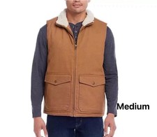 WP Weatherproof Men's Workwear Quilted Lined Sherpa Neck Vest Harvest Tan Medium