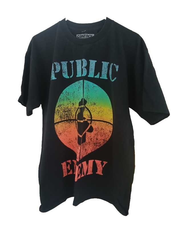 Vintage Public Enemy Fight The Power T-Shirt Control LA Double Sided Rap Y2K