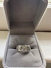 Sterling Silver Floral Filigree Ring, Size 7 1/2