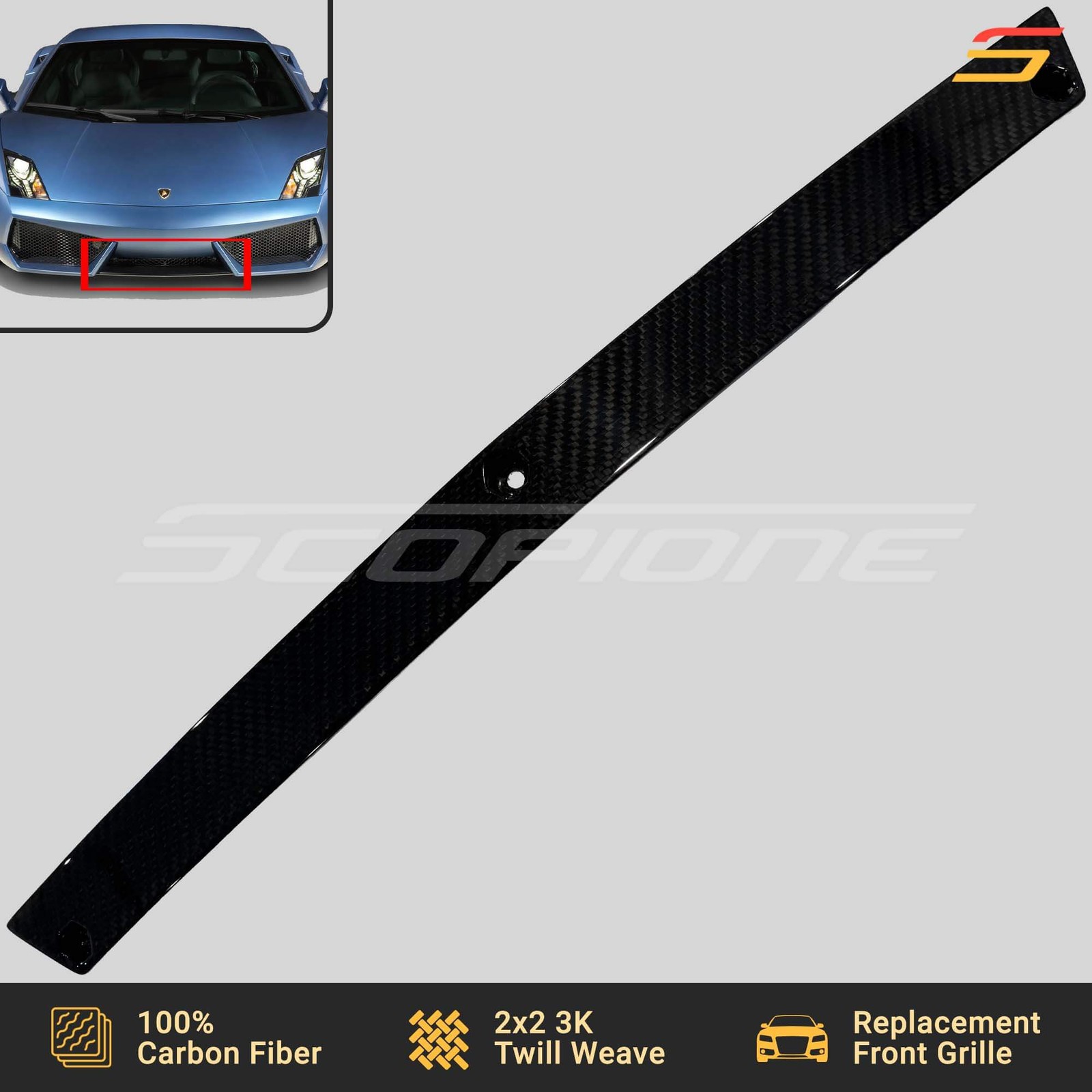 Scopione Carbon Bumper Splitter Grille for Lamborghini 09-14 Gallardo LP560/550