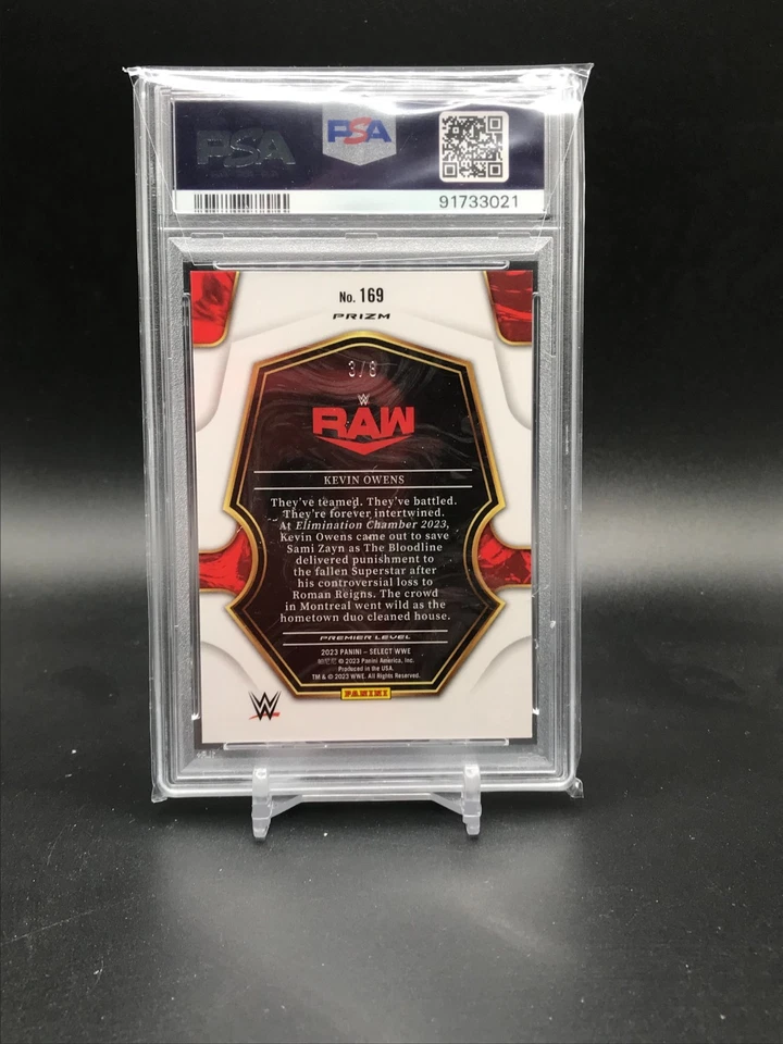 2023 Panini Select WWE Premier Lucky Envelopes Prizm #169 Kevin Owens /8 PSA 9 - Image 2 of 2