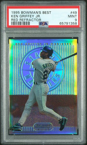 1995 BOWMAN'S BEST RED REFRACTOR #49 KEN GRIFFEY JR HIGH END PSA 9 MINT LOW POP
