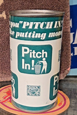 1970s FALSTAFF FIGHT LITTER PITCH IN FLAT TOP STRAIGHT STEEL BEER CAN EMPTIED