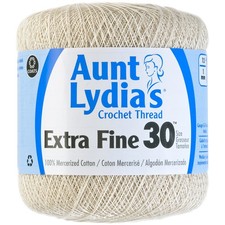 Coats Crochet Aunt Lydia's Extra Fine Crochet Thread Size 30-Natural 3Pk
