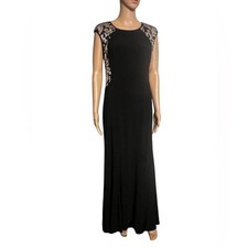 Xscape Women's 10 Black sequin Evening Gown Formal Dress