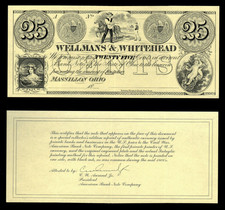 Vintage Wellmans & Whitehead 25¢ Note - collectors limited edition reprint