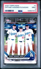 2025 TOPPS NOW #7 ROKI SASAKI/SHOHEI OHTANI/YOSHINOBU YAMAMOTO PSA 9