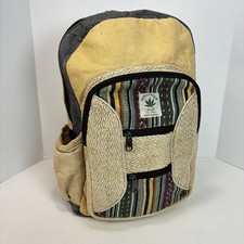 Himalayan Hemp Backpack Boho Nepal Handmade Laptop Pocket Travel Bag CE