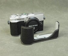 PU Leather Anti-Slip Half Case Protective Cover Shell for OLYMPUS PEN E-P7