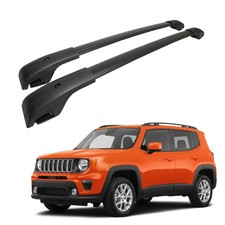 Dachgepäckträger Dachkorb Für Jeep Renegade ab 2015 Aluminium Schwarz 2Tlg