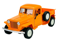 Welly 1947 Jeep Willys Pickup Orange 1:24 Die Cast Metal Model Neu Im Kasten