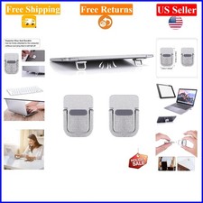 2PCS Silver Portable Self-Adhesive Keyboard Risers for 10-18 Inch Laptops