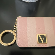 Victorias Secret Pink Striped Faux Leather Ca...