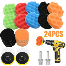 24 Car Polisher Gross Polishing Pads for Drill Sponge Buffer Waxing Buffing Kit