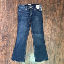 Abercrombie Kids Low Rise Bootcut Jeans Girls 15/16 Short Blue Denim