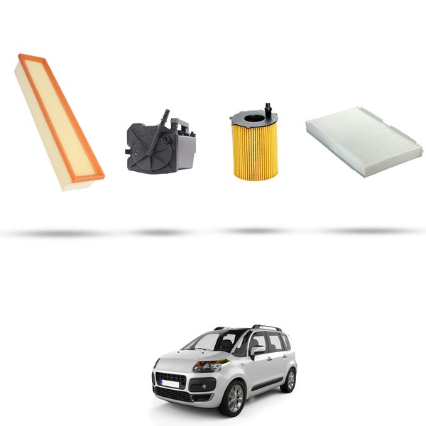 Hoffcar Wartungskit - 4 Filter Kompatibel Mit Citroen C3 Picasso 1.6 Hdi 80KW-image