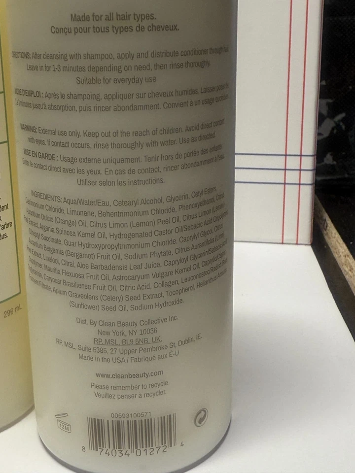 LIMPIO Reserve Buriti & Tucuma Essential CHAMPÚ Y ACONDICIONADOR, 10 FL OZ, SELLADO Foto 4 de 4