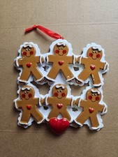Personalized Gingerbread Christmas Ornament Family Of Six or 6 Kids Family Of 6