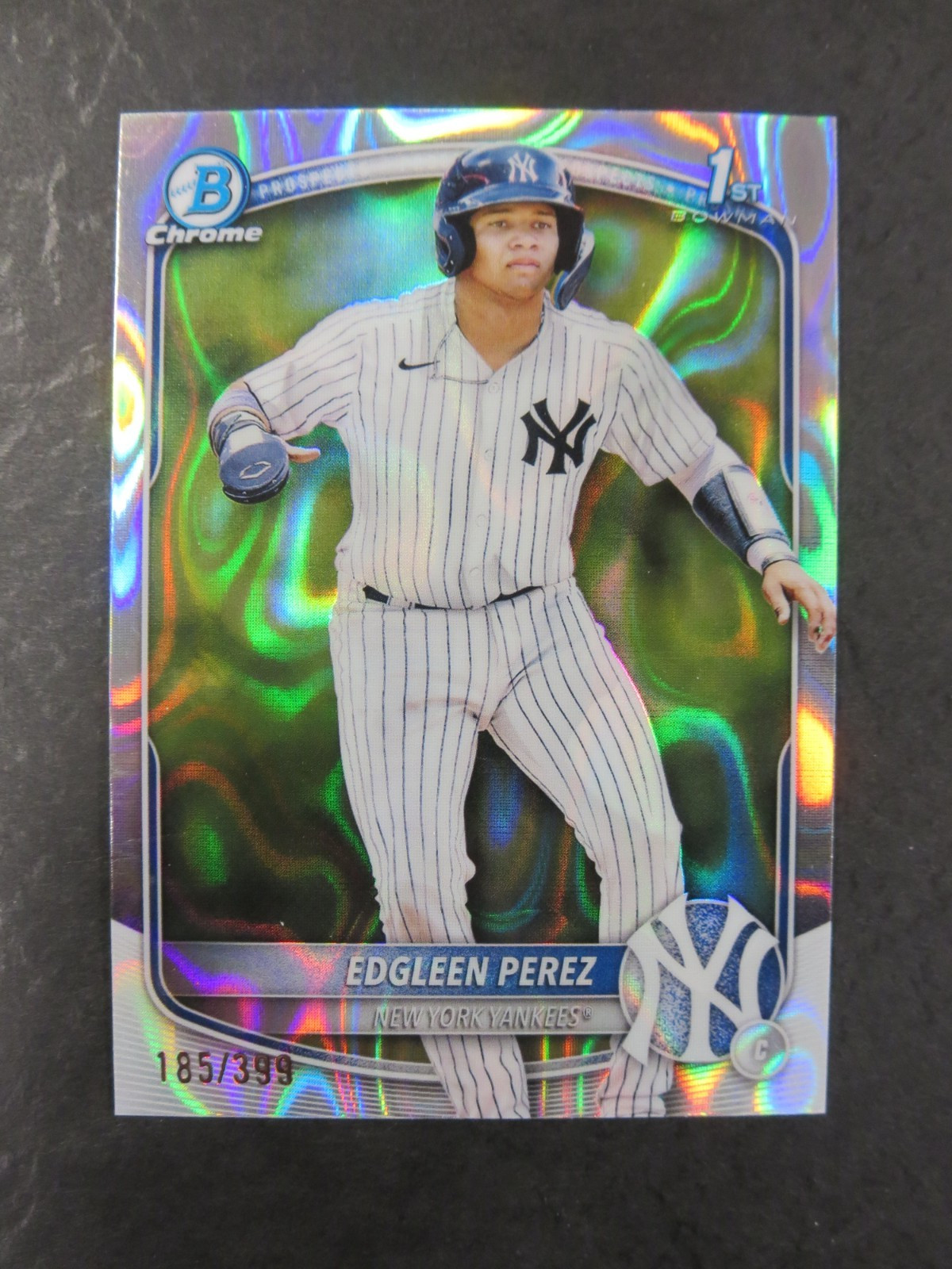 Edgleen Perez 2025 Bowman Chrome 1st Bowman Lava Refractor Yankees /399  EV