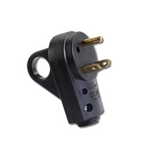 30 Amp RV Electrical Plug with Handle, Black Male Plug