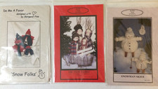 SNOWMAN Doll Ornament PATTERNS - Snow Folks, The Snow Family, Snowman Skier '90s