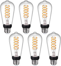 Dimmable Edison Bulbs, 6W Equivalent to 60W Vintage Light Bulbs, E26 Base 2700K