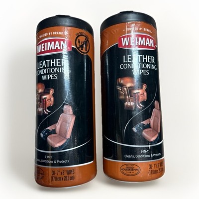 Weiman Leather Cleaner & Conditioner Wipes Cleans & Conditions 30 ct (Pack of 2)