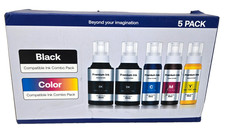 CEEBOO 5 Pack Refill Ink Bottles, Compatible With Epson