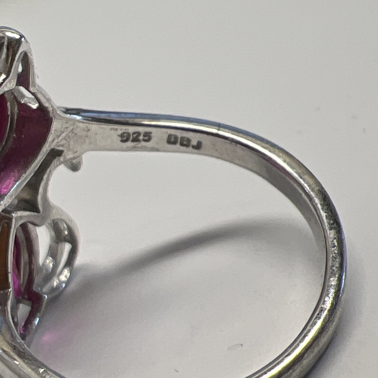 Sterling Silver Lab Created Ruby Cat Ring Size 8 … - image 3