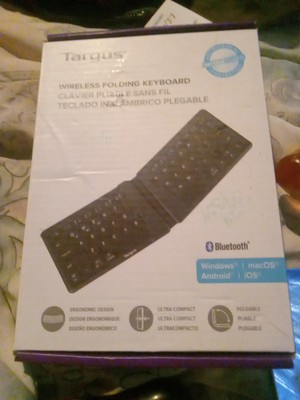NEW Targus Wireless Folding Keyboard Bluetooth Ergo Design Antimicrobal Protect