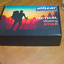 aiGear Tactical Walking Stick for Hiking, Black Tactical Walking Stick