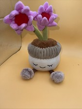 Greenhouse by Russ 12 Inch Stuffed Plush Plant Pink Flower Sitting Decor