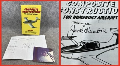 SIGNED Composite Construction For Homebuilt Aircraft Jack Lambie First Edition